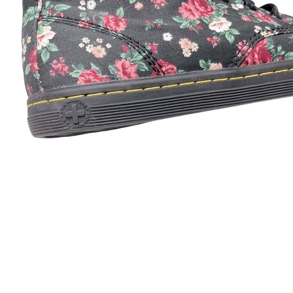 Dr. Martens Women Hackney 7 Eye Canvas Floral‎ Boot In Black Vintage Rose Size 6 - Picture 8 of 10